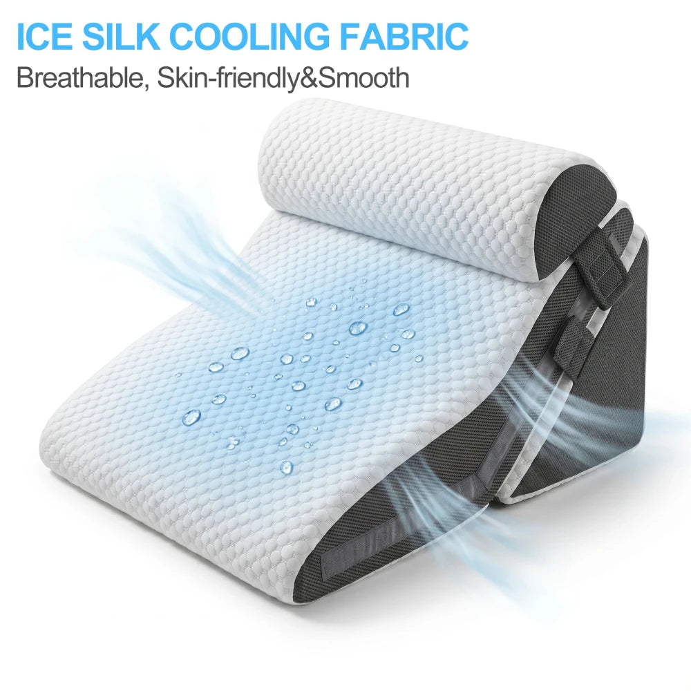 ELARIS 3 in 1 Memory Foam Ergonomic Wedge Pillow For Acid Reflux