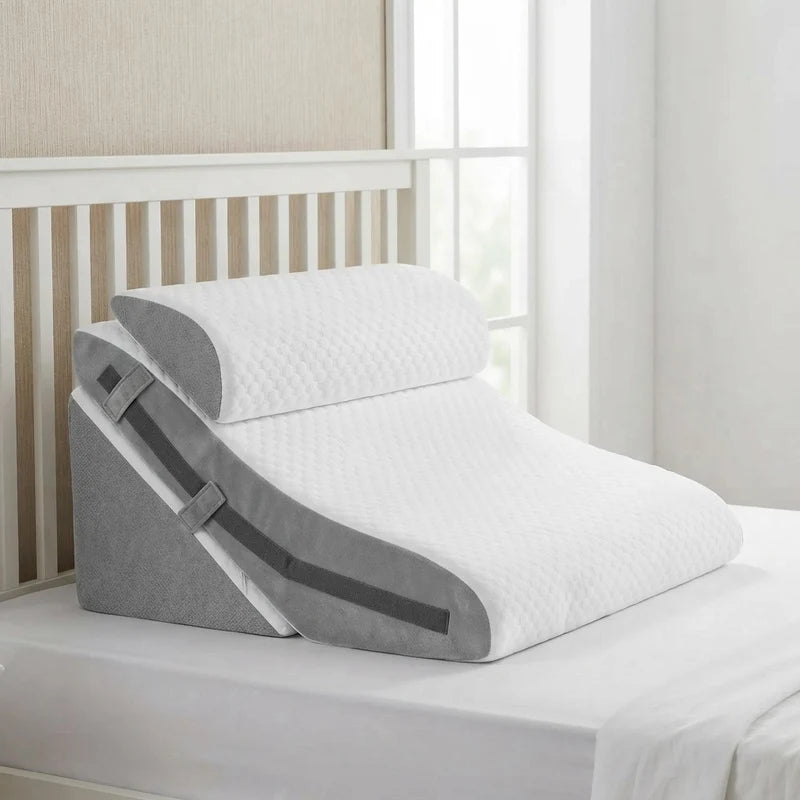 ELARIS 3 in 1 Memory Foam Ergonomic Wedge Pillow For Acid Reflux