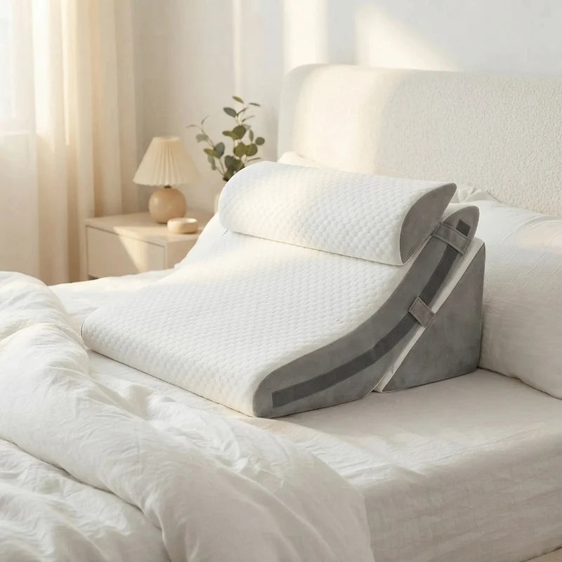 ELARIS 3 in 1 Memory Foam Ergonomic Wedge Pillow For Acid Reflux